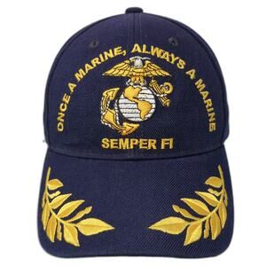 Santo Cap Baseball Cap Blue OS USMC Semper Fi Eagle Globe Anchor Marine Hat
